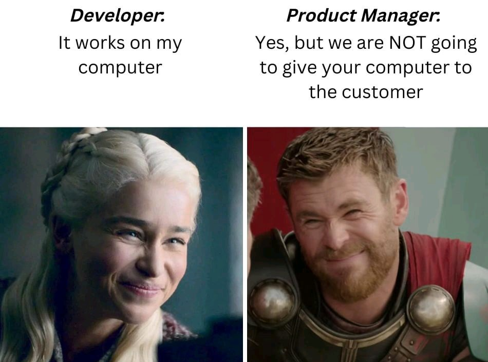 It works on my machine meme